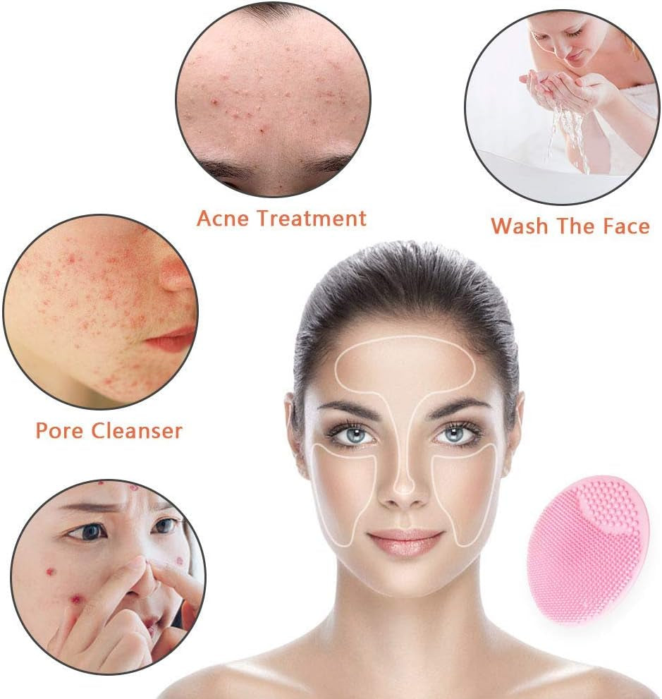 10PCS Silicone Facial Cleansing Brush,Super Soft Face Scrub Clean Brush, Acne Blackheads Removing Handheld Face Scrubber,For Sensitive, Delicate, Dry Skin