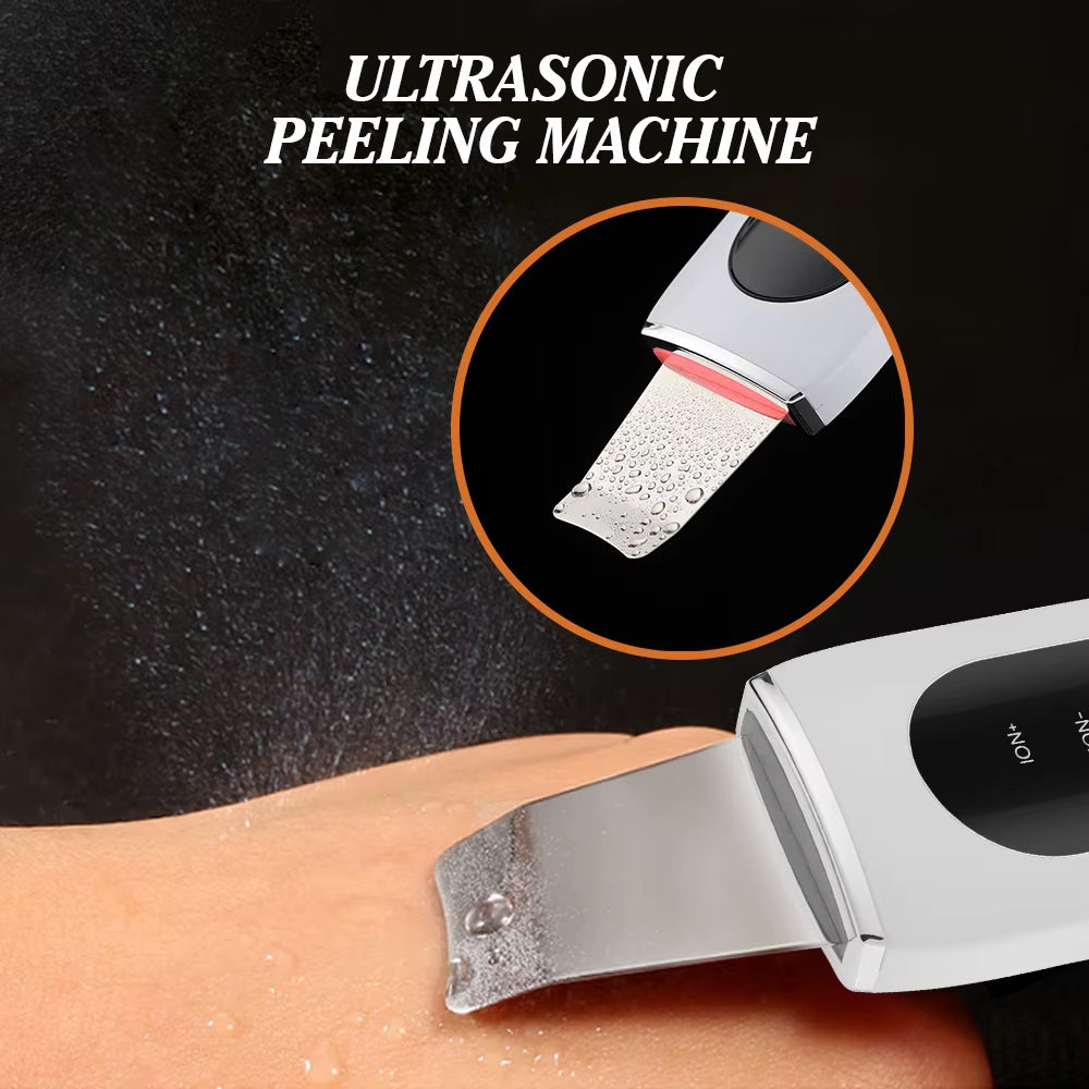 Ultrasonic Skin Scrubber 5 Modes LED Red Blue Light EMS Face Lift Blackhead Remover Acne Pore Cleaning Peeling Machine Shovel
