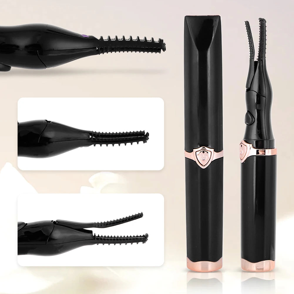 Heated Eyelash Curler USB Rechargeable Quick Heating Natural Curl Eyelash Curler Long Lasting for Quick Natural Curling