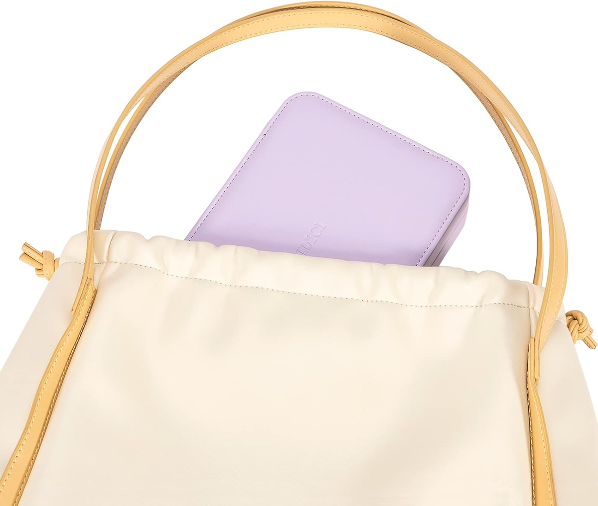 Small Jewelry Travel Case with Ring Holder, Earring Storage, Necklace Hooks & Removable Dividers, Lavender