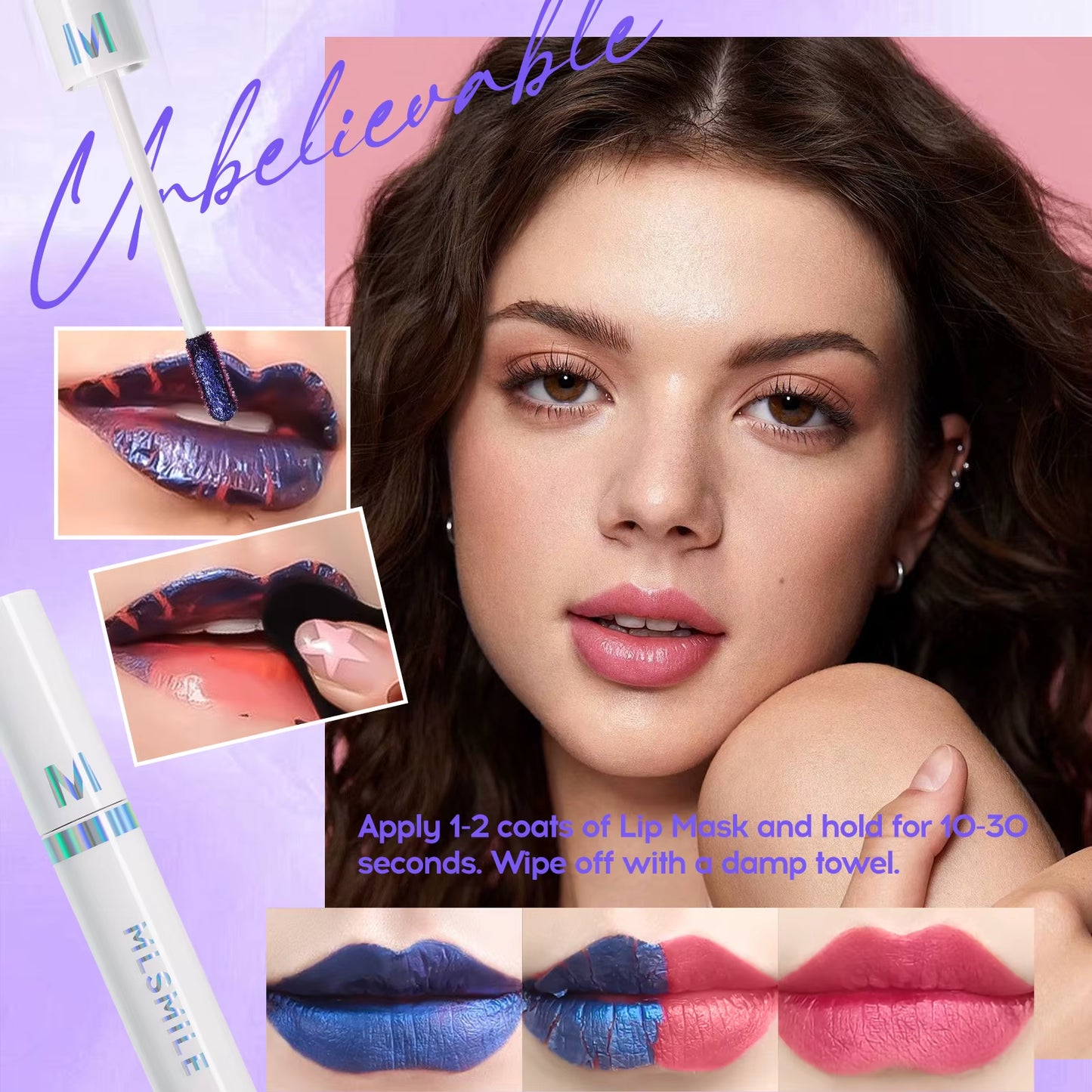 Cracking Lip Stain Wipe off Pink Lip Tint Transfer Proof Lasting Non-Stick Cup Peel off Metallic Lip Mask Waterproof Cosmetics