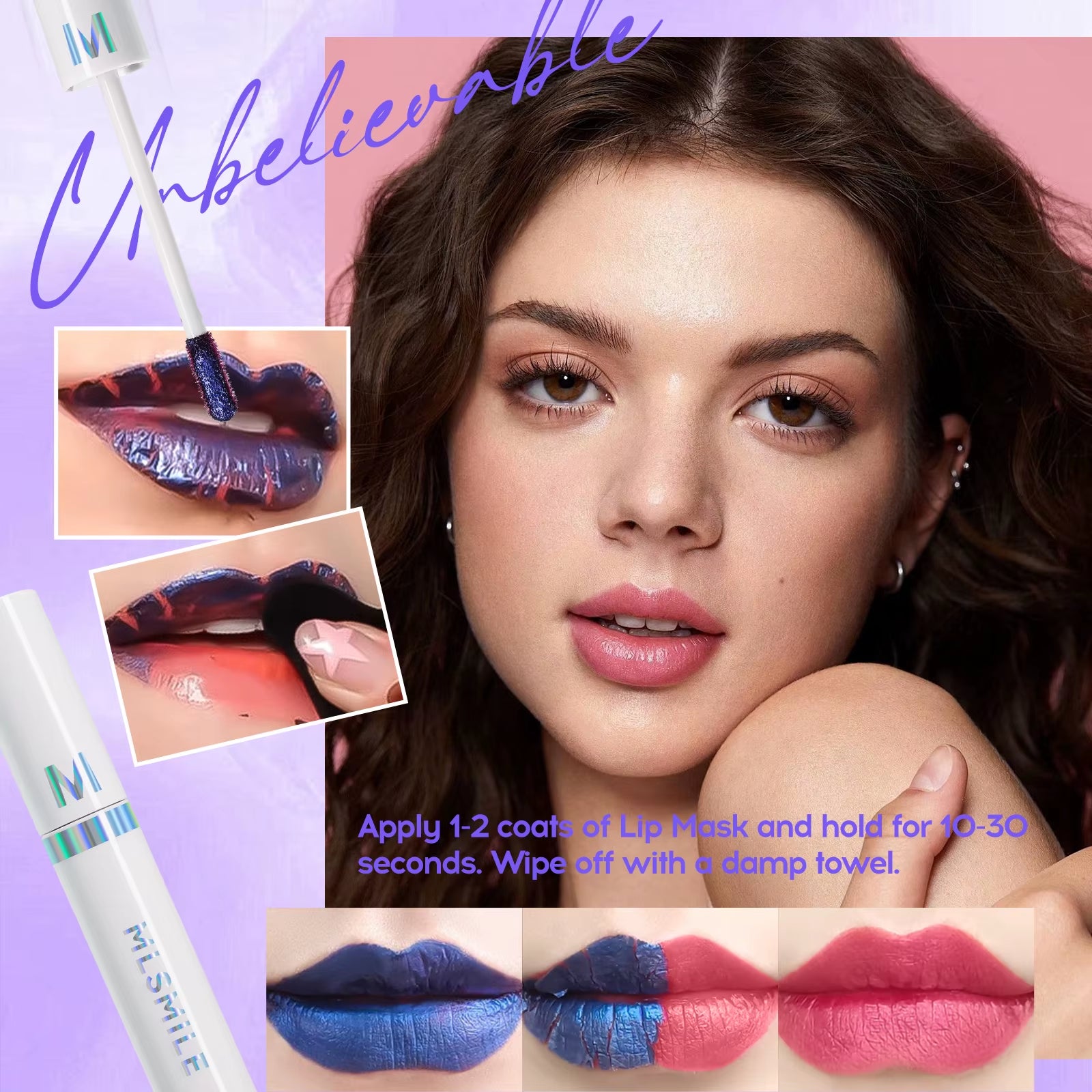 Cracking Lip Stain Wipe off Pink Lip Tint Transfer Proof Lasting Non-Stick Cup Peel off Metallic Lip Mask Waterproof Cosmetics