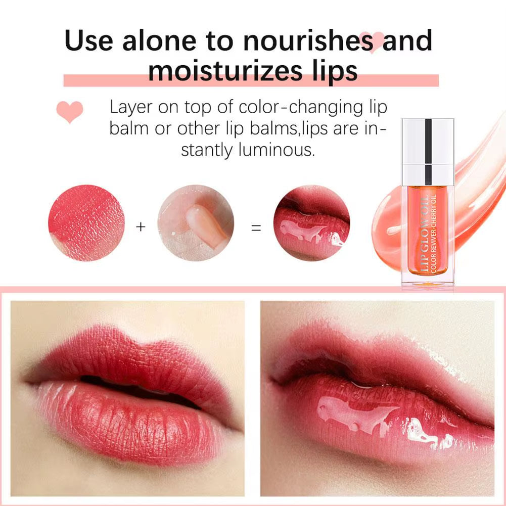 6Ml Hydrating Lip Oil Hydrating Plumping Lip Gloss Balm Lip Maximizer Lip Gloss Moisturizing Lipstick Tinted Lip Plumper Serum