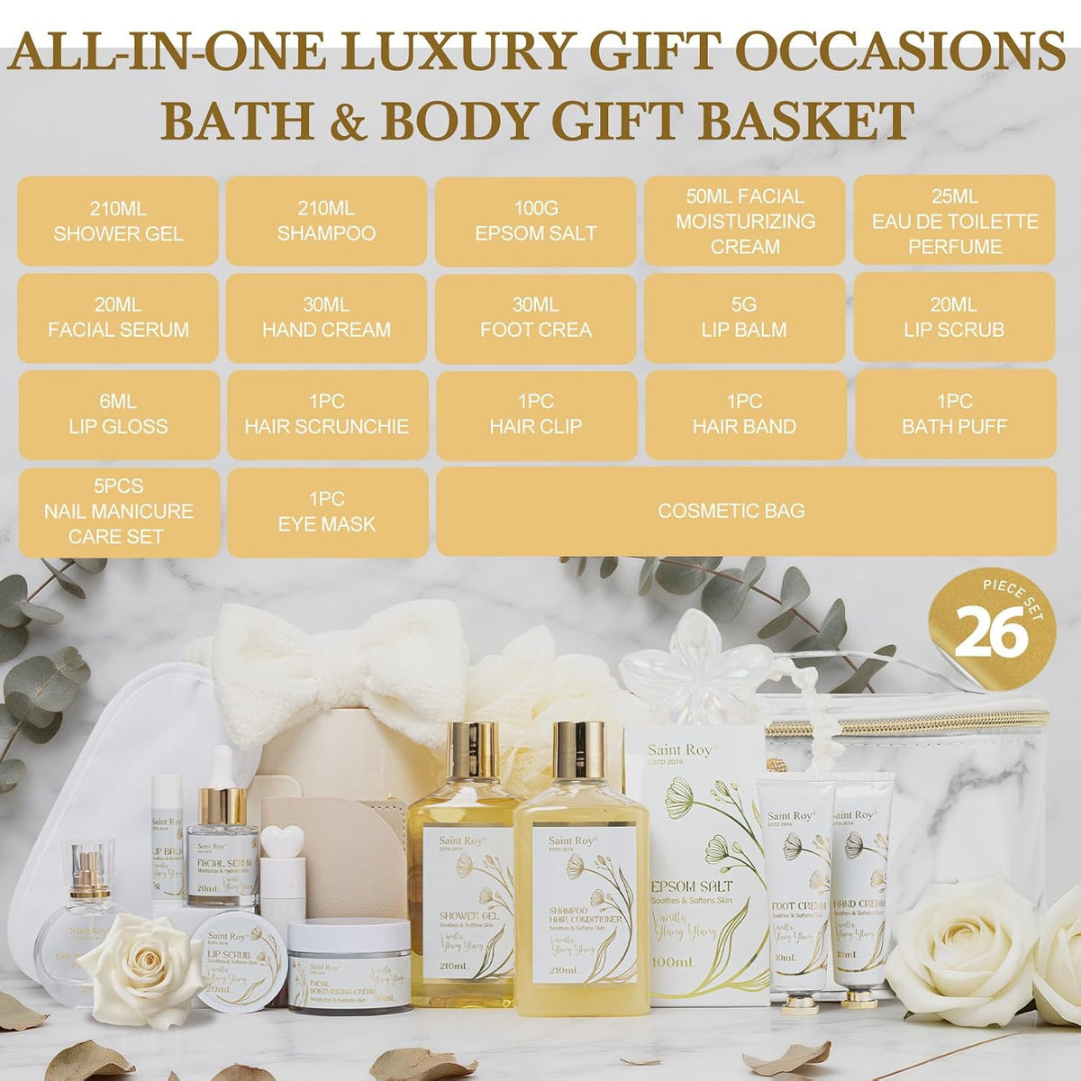 Spa Gifts for Women 23Pcs Mothers Day Gifts Happy Birthday Gift Baskets