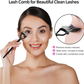 Eyelash Curlers Kit for Women W Lash Curler, Eyelash Comb Seperator, Eyeshadow Brush, Eyelash Extension Tweezers, Foldable Eyebrow Razor Comb, 10 Silicone Refills Pads for Natural Eyelashes