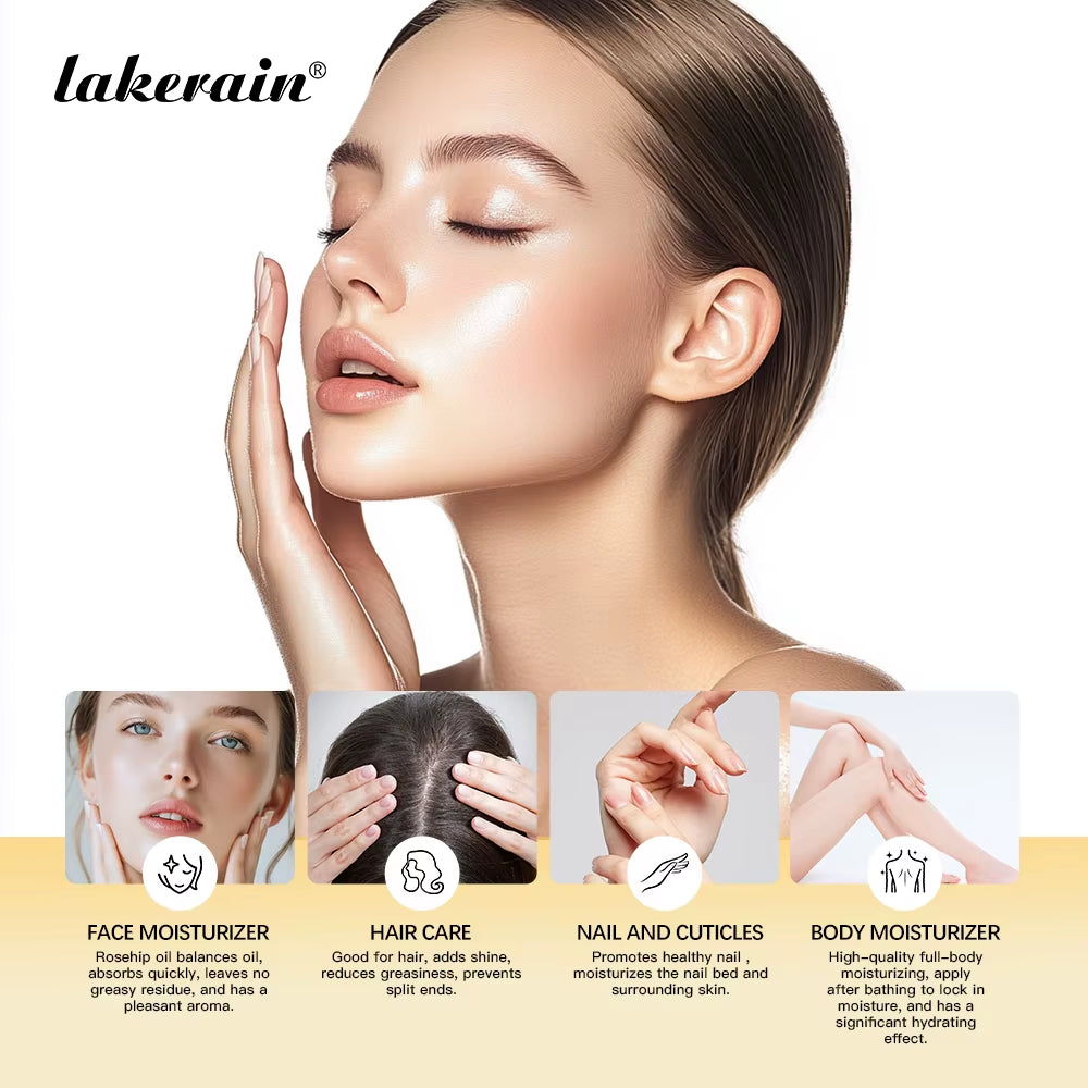 Organic Rosehip Oil Rose Hips Face Oils 30Ml Fast-Absorbing for Anti-Aging Scar Treatment Skin Care Moisturizer Face Oil