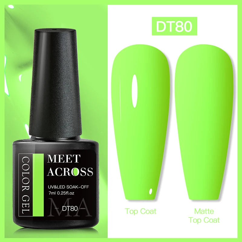 7Ml Fluorescent Gel Nail Polish Vernis Summer Neon Semi Permanent UV Gel Varnish Nail Art Manicure for Nails