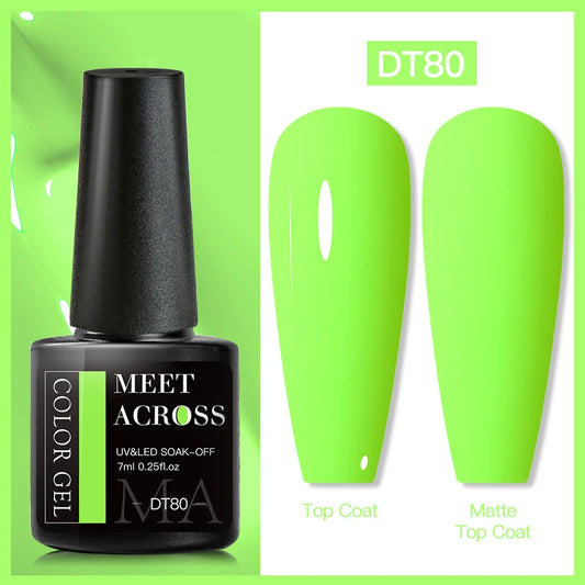 7Ml Fluorescent Gel Nail Polish Vernis Summer Neon Semi Permanent UV Gel Varnish Nail Art Manicure for Nails