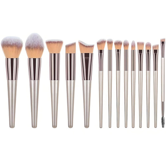 14-Piece Premium Synthetic Makeup Brush Set for Foundation, Powder, Concealers, Eye Shadows, and Blush