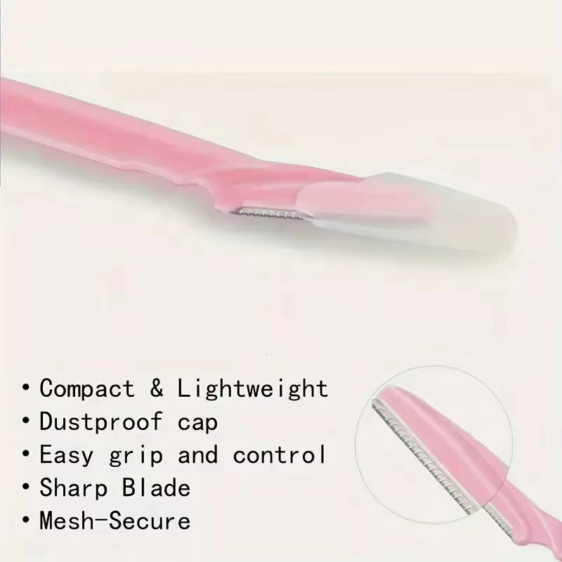 3/10Pcs Stainless Steel Eyebrow Razors for Women and Men - Multipurpose Exfoliating Dermaplaning Tools with Protective Cap
