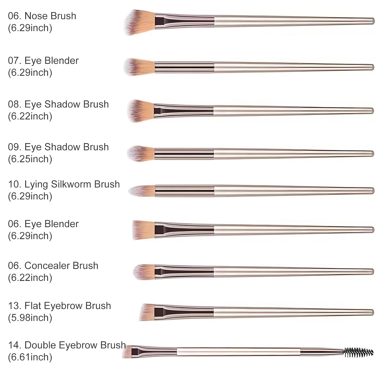 14-Piece Premium Synthetic Makeup Brush Set for Foundation, Powder, Concealers, Eye Shadows, and Blush