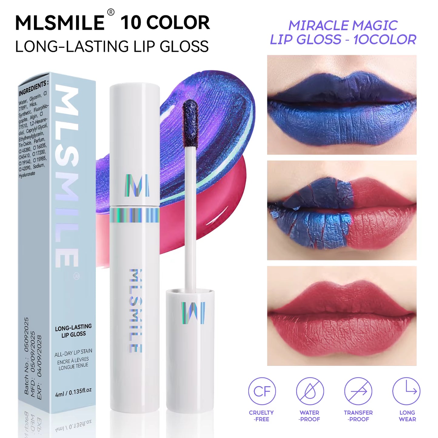 Cracking Lip Stain Wipe off Pink Lip Tint Transfer Proof Lasting Non-Stick Cup Peel off Metallic Lip Mask Waterproof Cosmetics