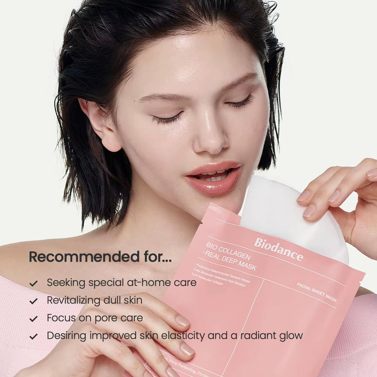 BIODANCE Bio-Collagen Deep Hydrating Gel Mask, Nighttime Moisturizing, Shrinking Pores, Improving Elasticity, Deep Hydration